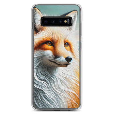 Ölgemälde eines anmutigen, intelligent blickenden Fuchses in Orange-Weiß - Samsung Schutzhülle (durchsichtig) camping xxx yyy zzz Samsung Galaxy S10+
