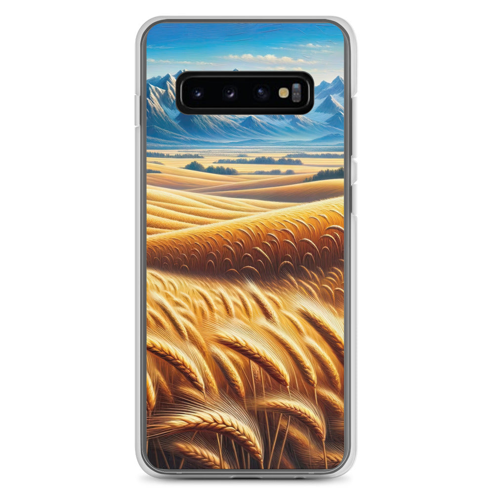Ölgemälde eines weiten bayerischen Weizenfeldes, golden im Wind (TR) - Samsung Schutzhülle (durchsichtig) xxx yyy zzz Samsung Galaxy S10+