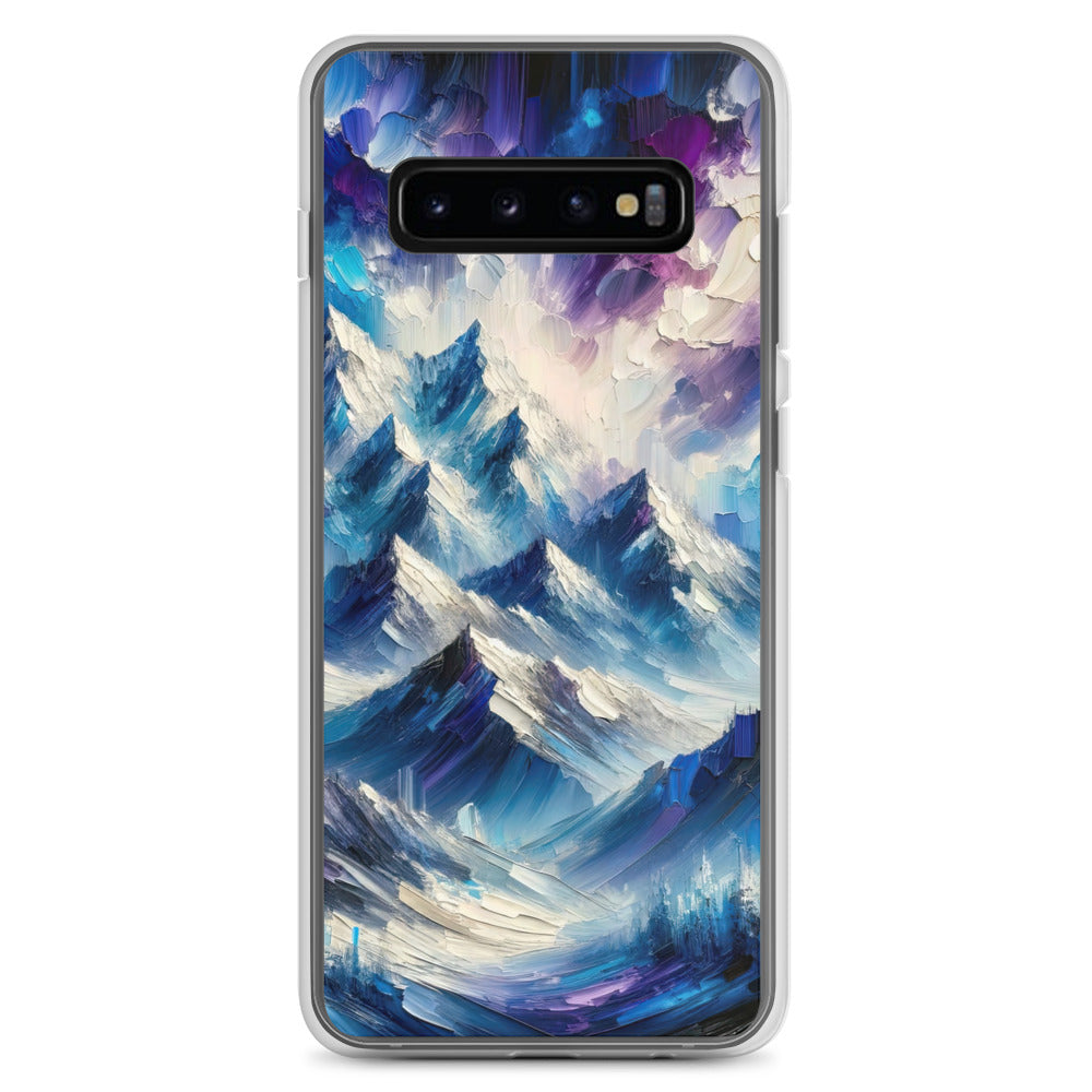 Alpenabstraktion mit dramatischem Himmel in Öl - Samsung Schutzhülle (durchsichtig) berge xxx yyy zzz Samsung Galaxy S10+