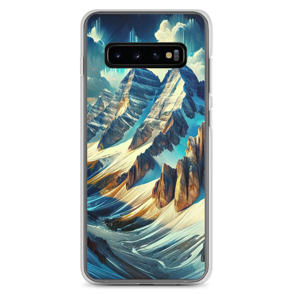 Majestätische Alpen in zufällig ausgewähltem Kunststil - Samsung Schutzhülle (durchsichtig) berge xxx yyy zzz Samsung Galaxy S10+