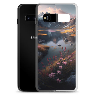 Berge, Bergsee und Blumen - Samsung Schutzhülle (durchsichtig) berge xxx