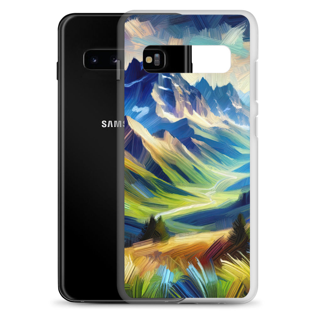 Impressionistische Alpen, lebendige Farbtupfer und Lichteffekte - Samsung Schutzhülle (durchsichtig) berge xxx yyy zzz