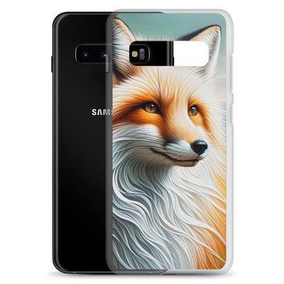 Ölgemälde eines anmutigen, intelligent blickenden Fuchses in Orange-Weiß - Samsung Schutzhülle (durchsichtig) camping xxx yyy zzz
