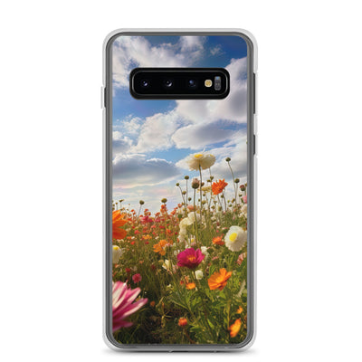 Blumenfeld und Sonnenschein - Samsung Schutzhülle (durchsichtig) camping xxx Samsung Galaxy S10