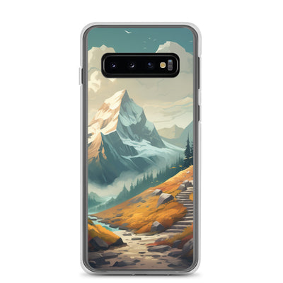 Berge, Wald und Wanderweg - Malerei - Samsung Schutzhülle (durchsichtig) berge xxx Samsung Galaxy S10