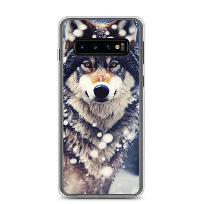 Wolf im Schnee - Episches Foto - Samsung Schutzhülle (durchsichtig) camping xxx Samsung Galaxy S10