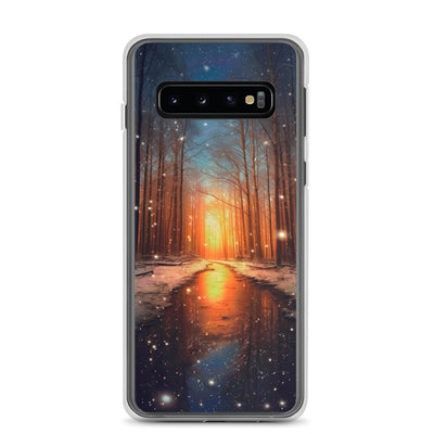 Bäume im Winter, Schnee, Sonnenaufgang und Fluss - Samsung Schutzhülle (durchsichtig) camping xxx Samsung Galaxy S10