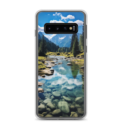 Österreichische Alpen und steiniger Bach - Samsung Schutzhülle (durchsichtig) berge xxx Samsung Galaxy S10