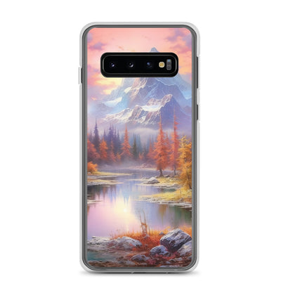 Landschaftsmalerei - Berge, Bäume, Bergsee und Herbstfarben - Samsung Schutzhülle (durchsichtig) berge xxx Samsung Galaxy S10