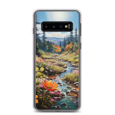 Berge, schöne Blumen und Bach im Wald - Samsung Schutzhülle (durchsichtig) berge xxx Samsung Galaxy S10