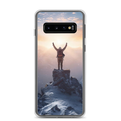 Mann auf der Spitze eines Berges - Landschaftsmalerei - Samsung Schutzhülle (durchsichtig) berge xxx Samsung Galaxy S10