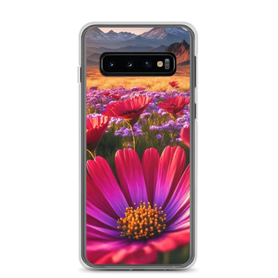 Wünderschöne Blumen und Berge im Hintergrund - Samsung Schutzhülle (durchsichtig) berge xxx Samsung Galaxy S10