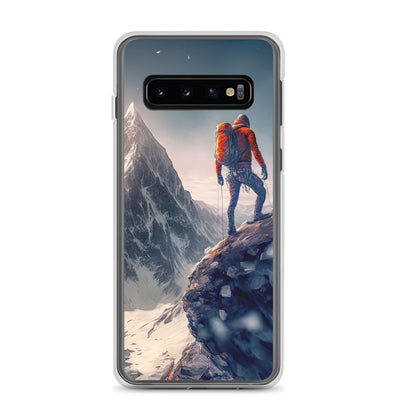 Bergsteiger auf Berg - Epische Malerei - Samsung Schutzhülle (durchsichtig) klettern xxx Samsung Galaxy S10
