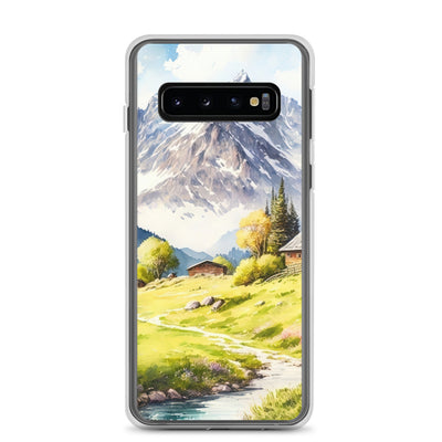 Epische Berge und Berghütte - Landschaftsmalerei - Samsung Schutzhülle (durchsichtig) berge xxx Samsung Galaxy S10
