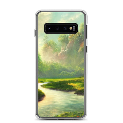 Bach im tropischen Wald - Landschaftsmalerei - Samsung Schutzhülle (durchsichtig) camping xxx Samsung Galaxy S10