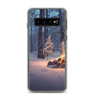 Lagerfeuer im Winter - Camping Foto - Samsung Schutzhülle (durchsichtig) camping xxx Samsung Galaxy S10