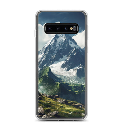 Gigantischer Berg - Landschaftsmalerei - Samsung Schutzhülle (durchsichtig) berge xxx Samsung Galaxy S10