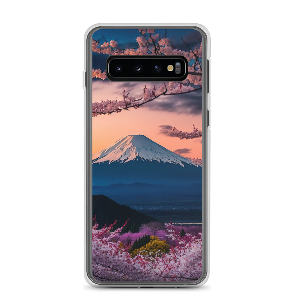 Berg - Pinke Bäume und Blumen - Samsung Schutzhülle (durchsichtig) berge xxx Samsung Galaxy S10