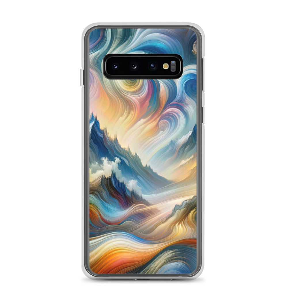 Ätherische schöne Alpen in lebendigen Farbwirbeln - Abstrakte Berge - Samsung Schutzhülle (durchsichtig) berge xxx yyy zzz Samsung Galaxy S10