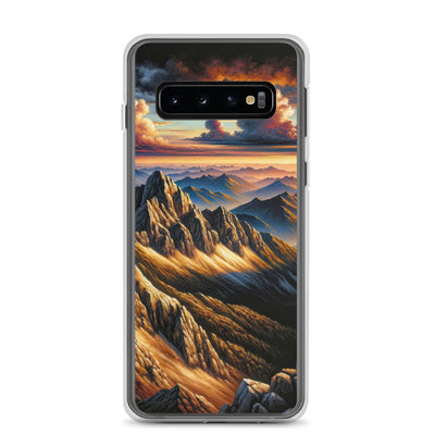 Alpen in Abenddämmerung: Acrylgemälde mit beleuchteten Berggipfeln - Samsung Schutzhülle (durchsichtig) berge xxx yyy zzz Samsung Galaxy S10