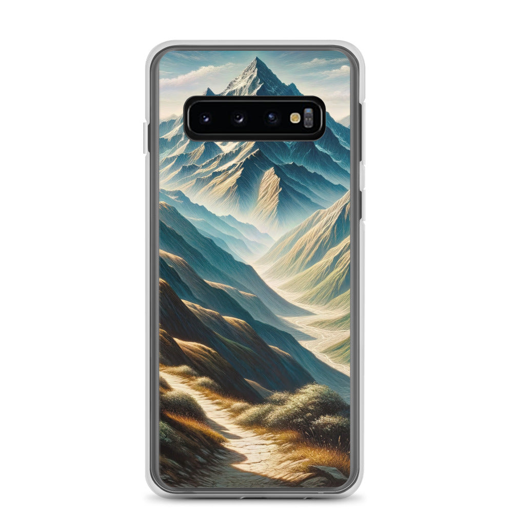 Berglandschaft: Acrylgemälde mit hervorgehobenem Pfad - Samsung Schutzhülle (durchsichtig) berge xxx yyy zzz Samsung Galaxy S10