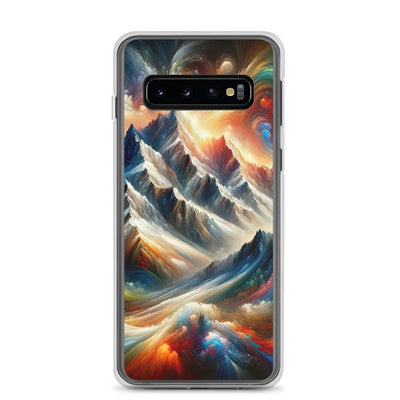 Expressionistische Alpen, Berge: Gemälde mit Farbexplosion - Samsung Schutzhülle (durchsichtig) berge xxx yyy zzz Samsung Galaxy S10