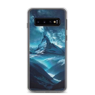 Winterabend in den Bergen: Digitale Kunst mit Sternenhimmel - Samsung Schutzhülle (durchsichtig) berge xxx yyy zzz Samsung Galaxy S10