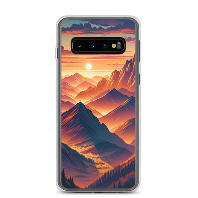 Dramatischer Alpen-Sonnenuntergang, Gipfelkreuz in Orange-Rosa - Samsung Schutzhülle (durchsichtig) berge xxx yyy zzz Samsung Galaxy S10