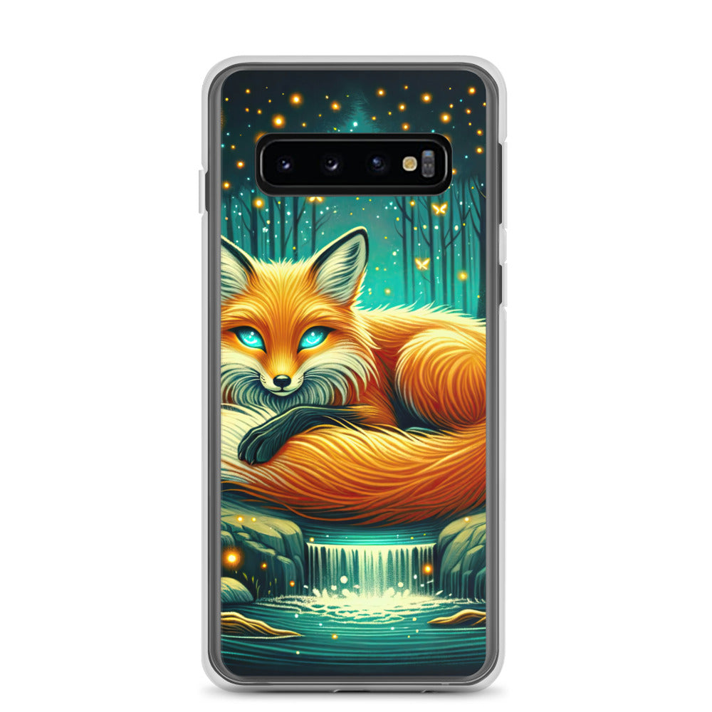 Bezaubernder Fuchs auf erleuchteter mystischer Waldlichtung - Samsung Schutzhülle (durchsichtig) camping xxx yyy zzz Samsung Galaxy S10