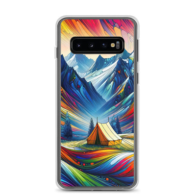Surreale Alpen in abstrakten Farben, dynamische Formen der Landschaft - Samsung Schutzhülle (durchsichtig) camping xxx yyy zzz Samsung Galaxy S10