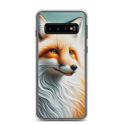 Ölgemälde eines anmutigen, intelligent blickenden Fuchses in Orange-Weiß - Samsung Schutzhülle (durchsichtig) camping xxx yyy zzz Samsung Galaxy S10