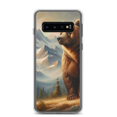 Ölgemälde eines königlichen Bären vor der majestätischen Alpenkulisse - Samsung Schutzhülle (durchsichtig) camping xxx yyy zzz Samsung Galaxy S10