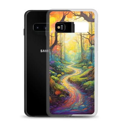Wald und Wanderweg - Bunte, farbenfrohe Malerei - Samsung Schutzhülle (durchsichtig) camping xxx