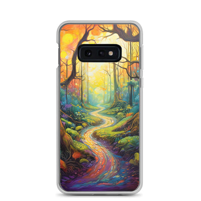 Wald und Wanderweg - Bunte, farbenfrohe Malerei - Samsung Schutzhülle (durchsichtig) camping xxx Samsung Galaxy S10e