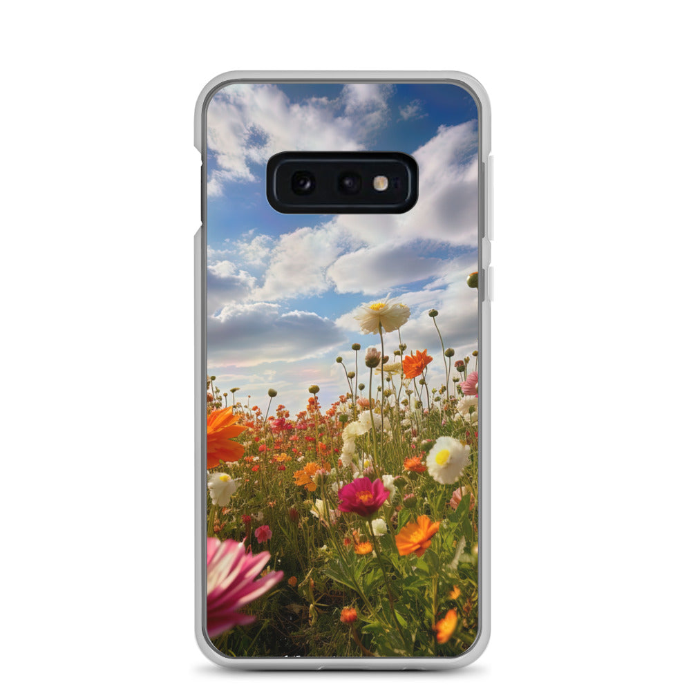 Blumenfeld und Sonnenschein - Samsung Schutzhülle (durchsichtig) camping xxx Samsung Galaxy S10e