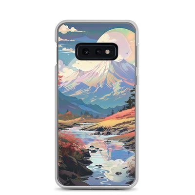 Berge. Fluss und Blumen - Malerei - Samsung Schutzhülle (durchsichtig) berge xxx Samsung Galaxy S10e