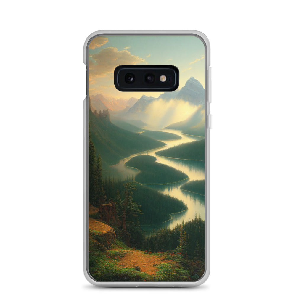 Landschaft mit Bergen, See und viel grüne Natur - Malerei - Samsung Schutzhülle (durchsichtig) berge xxx Samsung Galaxy S10e