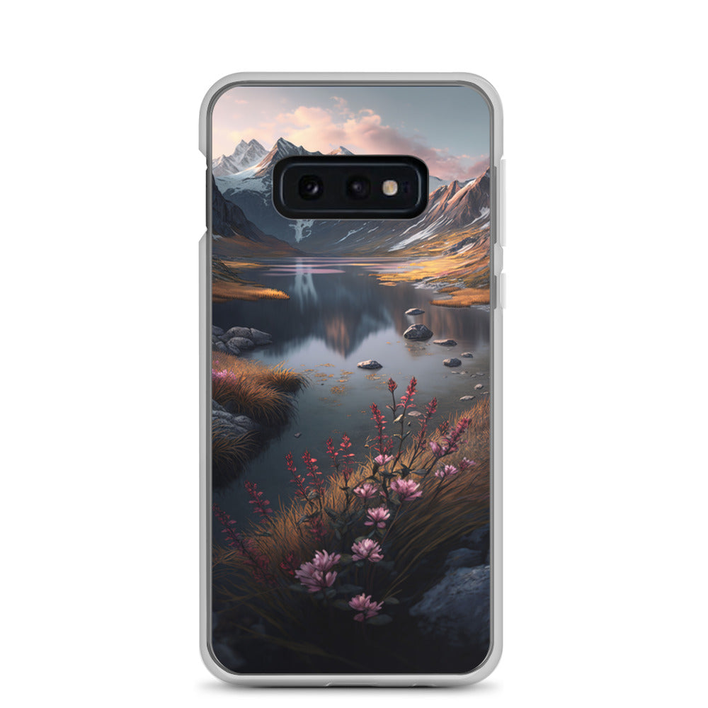 Berge, Bergsee und Blumen - Samsung Schutzhülle (durchsichtig) berge xxx Samsung Galaxy S10e