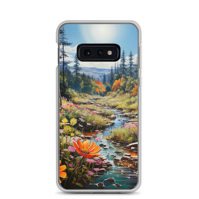 Berge, schöne Blumen und Bach im Wald - Samsung Schutzhülle (durchsichtig) berge xxx Samsung Galaxy S10e
