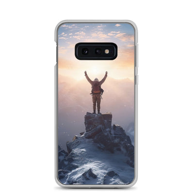 Mann auf der Spitze eines Berges - Landschaftsmalerei - Samsung Schutzhülle (durchsichtig) berge xxx Samsung Galaxy S10e