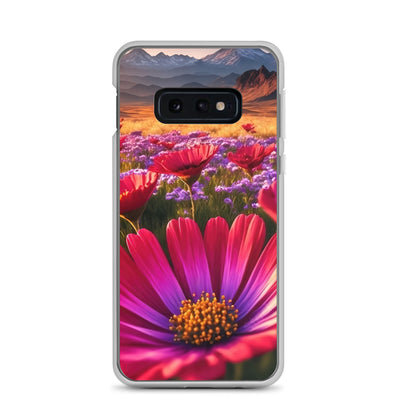 Wünderschöne Blumen und Berge im Hintergrund - Samsung Schutzhülle (durchsichtig) berge xxx Samsung Galaxy S10e