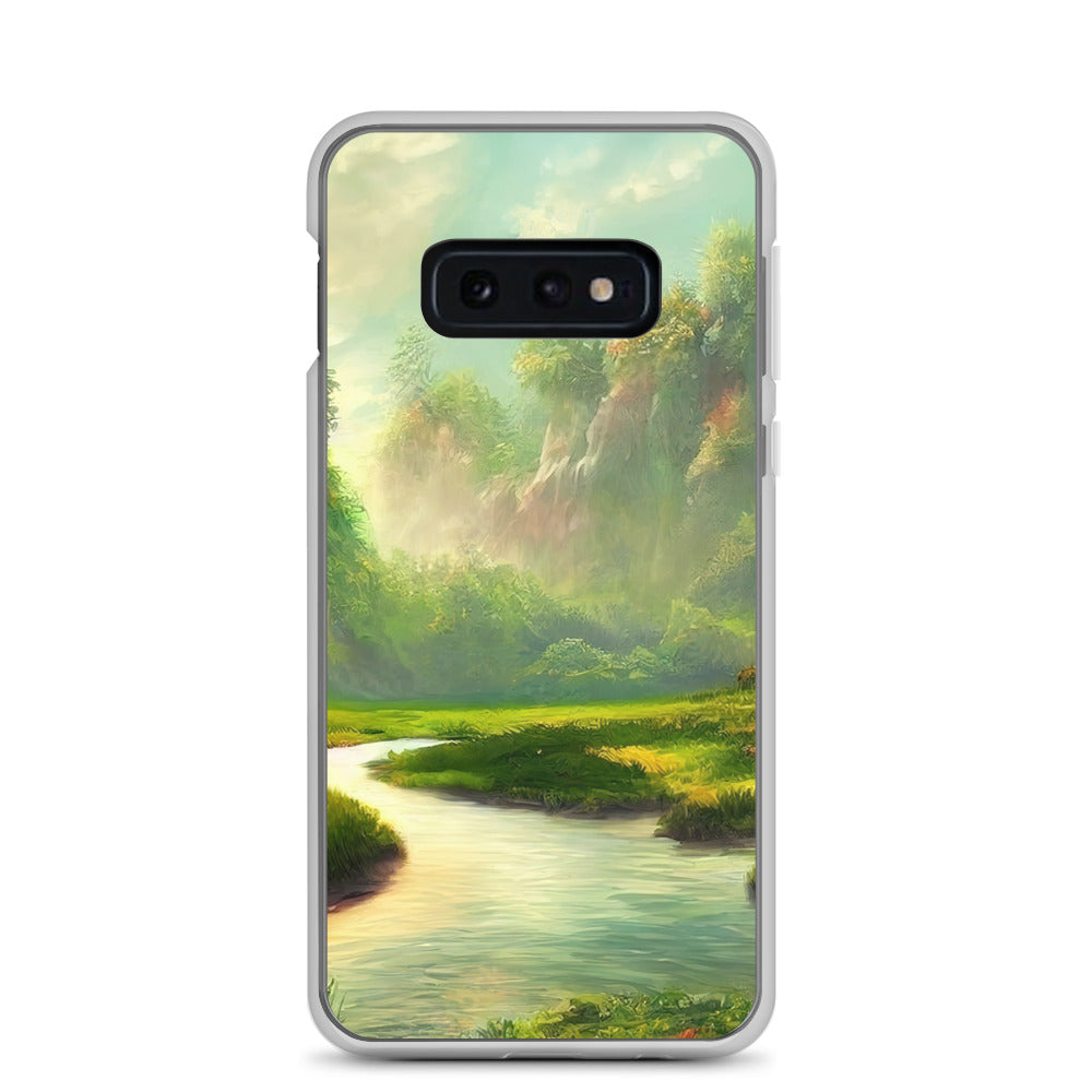 Bach im tropischen Wald - Landschaftsmalerei - Samsung Schutzhülle (durchsichtig) camping xxx Samsung Galaxy S10e