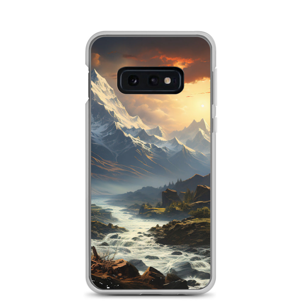 Berge, Sonne, steiniger Bach und Wolken - Epische Stimmung - Samsung Schutzhülle (durchsichtig) berge xxx Samsung Galaxy S10e