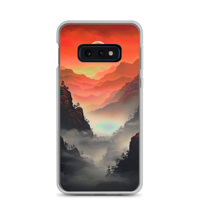 Gebirge, rote Farben und Nebel - Episches Kunstwerk - Samsung Schutzhülle (durchsichtig) berge xxx Samsung Galaxy S10e
