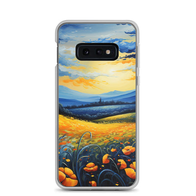 Berglandschaft mit schönen gelben Blumen - Landschaftsmalerei - Samsung Schutzhülle (durchsichtig) berge xxx Samsung Galaxy S10e