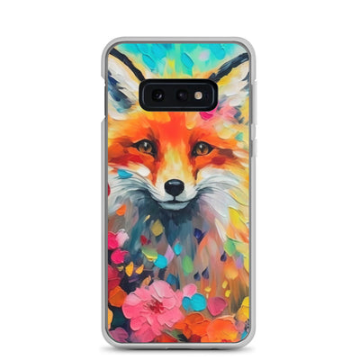 Schöner Fuchs im Blumenfeld - Farbige Malerei - Samsung Schutzhülle (durchsichtig) camping xxx Samsung Galaxy S10e