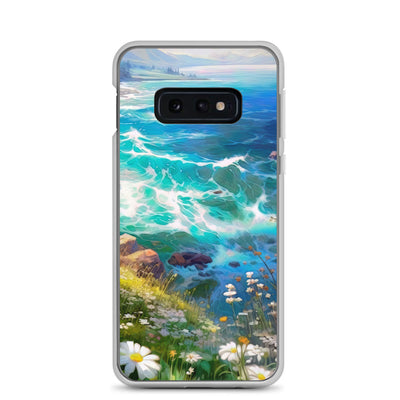 Berge, Blumen, Fluss und Steine - Malerei - Samsung Schutzhülle (durchsichtig) camping xxx Samsung Galaxy S10e