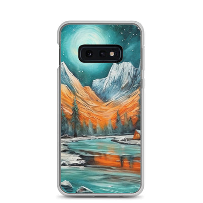 Berglandschaft und Zelte - Nachtstimmung - Landschaftsmalerei - Samsung Schutzhülle (durchsichtig) camping xxx Samsung Galaxy S10e