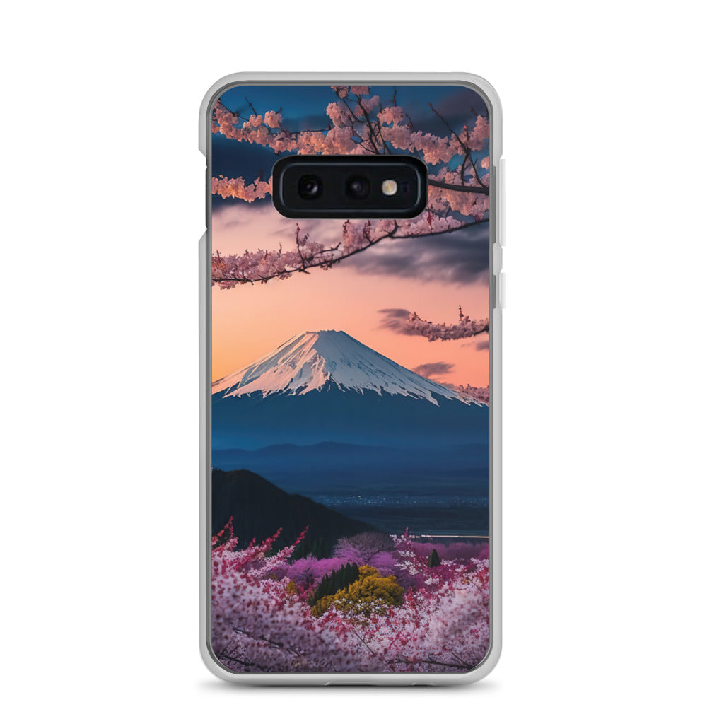 Berg - Pinke Bäume und Blumen - Samsung Schutzhülle (durchsichtig) berge xxx Samsung Galaxy S10e