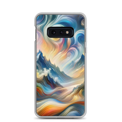 Ätherische schöne Alpen in lebendigen Farbwirbeln - Abstrakte Berge - Samsung Schutzhülle (durchsichtig) berge xxx yyy zzz Samsung Galaxy S10e